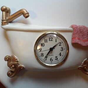 Bathtub Shaped Quartz Clock 10" Across 7" Tall 2" Deep Clock Not Working 2006